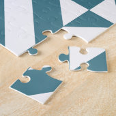 Puzzle Motif de cube vert géométrique profond Turquoise (Côté)