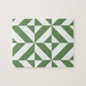 Puzzle Motif de cube vert laiton foncé (Horizontal)