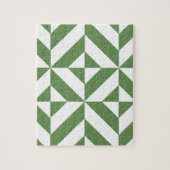 Puzzle Motif de cube vert laiton foncé (Vertical)