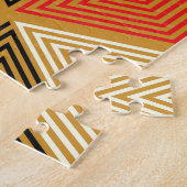 Puzzle Motif de cube Vintage rouge or (Côté)