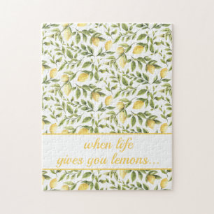 Puzzle Motif de cuisine Citrons et Feuilles