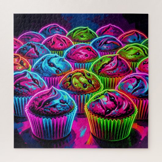 Puzzle Motif de cupcakes à néon (Vertical)