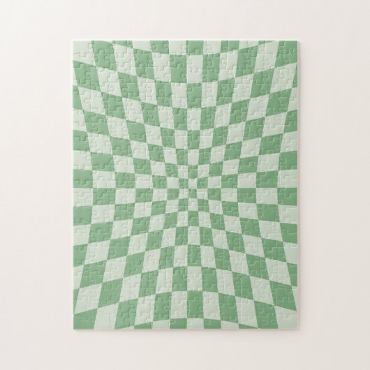 Puzzle Motif de damier distordu vert (Vertical)