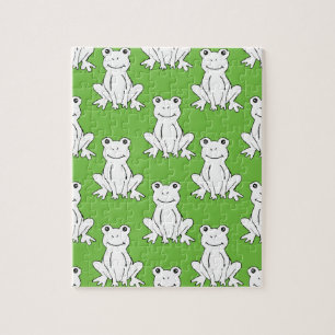 Puzzle Motif de de grenouille Motif vert mou