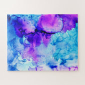 Puzzle Motif de dégradé d'aquarelle violet et bleu (Horizontal)