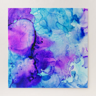 Puzzle Motif de dégradé d'aquarelle violet et bleu