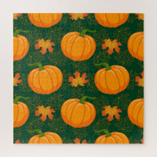 Puzzle Motif de départ d'automne du Citrouille orange