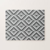 Puzzle Motif de diamant géométrique gris frustrant (Horizontal)