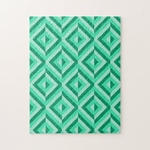 Puzzle Motif de diamant géométrique vert frustrant