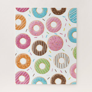 Puzzle Motif de Donuts Colorés Rétro pour une Fête Amusan