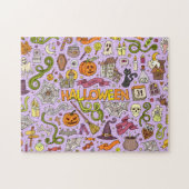 Puzzle Motif de doodle Halloween mignon (Horizontal)