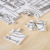 Puzzle Motif de doodle moderne d'encre Sassy-Whimsical (Côté)