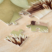 Puzzle Motif de feuilles d'automne de hérisson mignon (Côté)