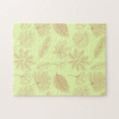 Puzzle Motif de feuilles vert pastel et beige (Horizontal)