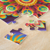 Puzzle Motif de fleurs Abstraites aux couleurs vives (Côté)