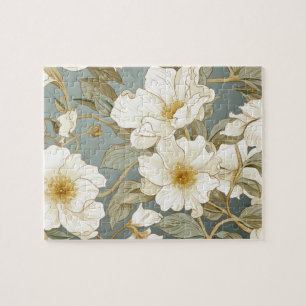 Puzzle Motif de fleurs blanches