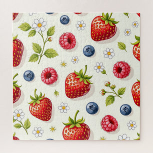 Puzzle Motif de fleurs de cerisier et fruits frais d'été