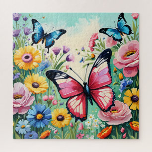 Puzzle Motif de fleurs de printemps vibrant aquarelle