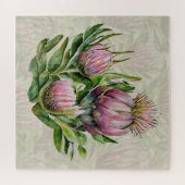 Puzzle Motif de fleurs de thé rose et vert (Horizontal)