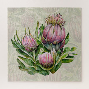 Puzzle Motif de fleurs de thé rose et vert