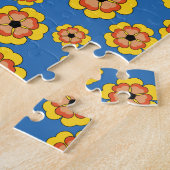 Puzzle Motif de fleurs orange jaune (Côté)