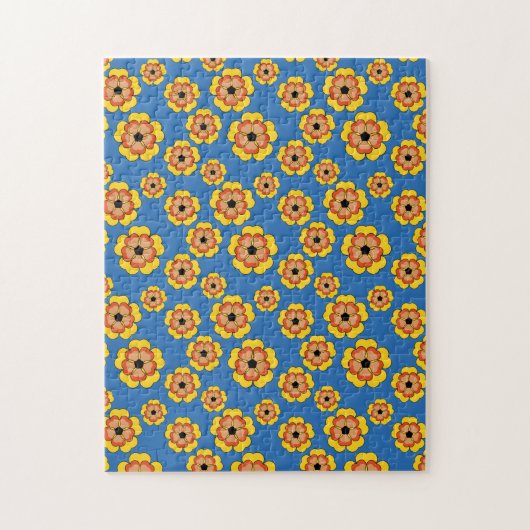 Puzzle Motif de fleurs orange jaune (Vertical)