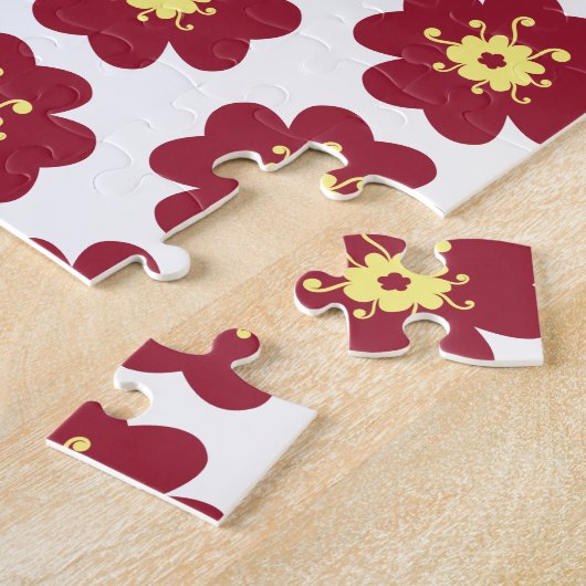 Puzzle Motif de fleurs rouges frustrant (Côté)