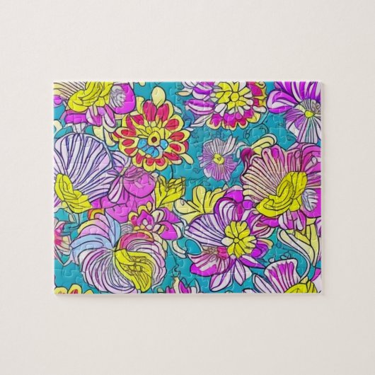 Puzzle Motif de fleurs violettes (Horizontal)