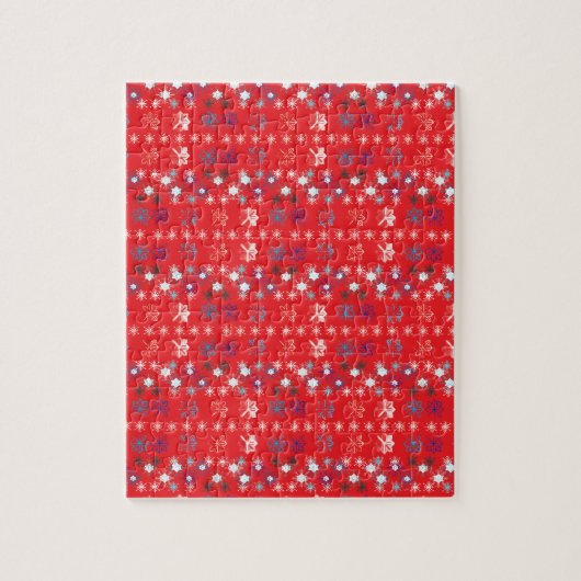 Puzzle Motif de flocon de neige moderne Red Christmas (Vertical)