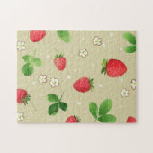 Puzzle Motif de fraises d'aquarelle (Horizontal)