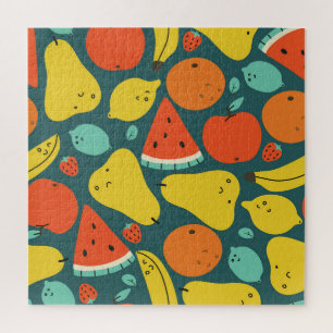 Puzzle Motif de fruits tropicaux tiré à la main