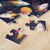 Puzzle Motif de fusées spatiales rétro (Côté)
