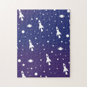 Puzzle Motif de fusées spatiales vintage