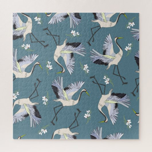 Puzzle Motif de grue, illustration Flying Bird. (Vertical)