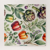 Puzzle Motif de jardin potager à l'aquarelle (Horizontal)