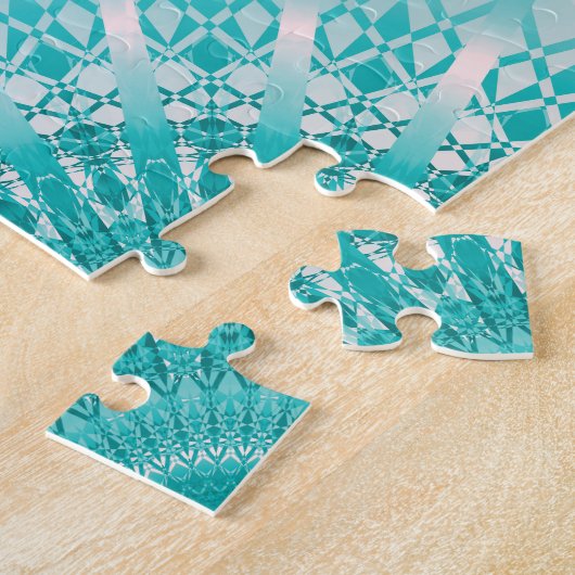 Puzzle Motif de mandala en métal turquoise (Côté)