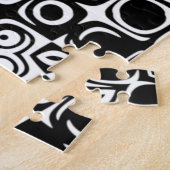 Puzzle Motif de mandala noir et blanc (Côté)