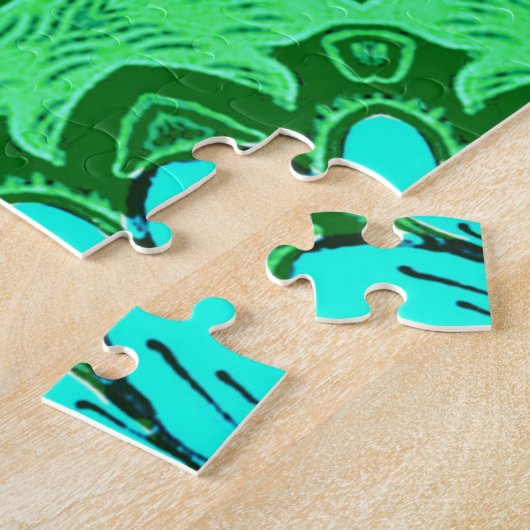 Puzzle Motif de marguerite géométrique en Turquoise et Ve (Côté)