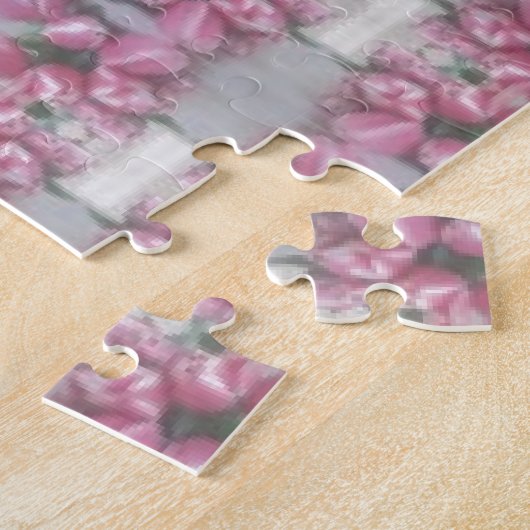 Puzzle Motif de miroir de Tulip gris rose Carré (Côté)