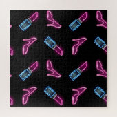 Puzzle Motif de mode avec icônes de néon. (Horizontal)