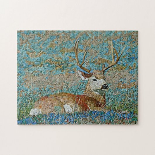 Puzzle Motif de mosaïque Deer Buck Imprimer (Horizontal)