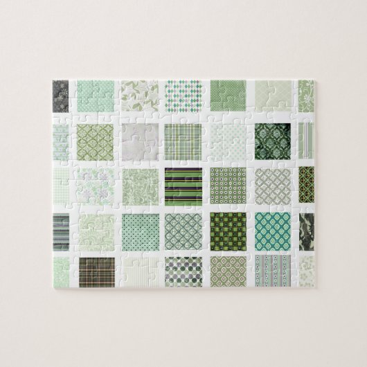 Puzzle Motif de mosaïque vert d'édredon (Horizontal)
