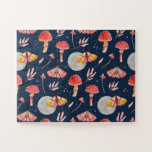 Puzzle Motif de papillon magique et de champignons. Soiré<br><div class="desc">Puzzle motif de papillon de nuit magique et champignon boisé.</div>