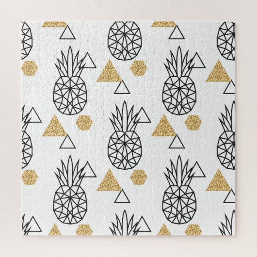 Puzzle Motif de points d'or géométriques à ananas. (Vertical)