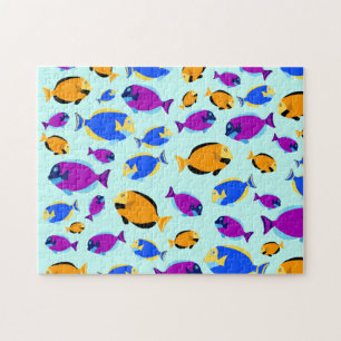 Puzzle Motif de poissons tropicaux colorés en Mer Bleue