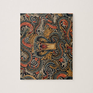 Puzzle Motif de tatouage japonais Irezumi Cobra