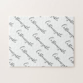 Puzzle Motif de texte de script moderne modifiable | Noir (Horizontal)