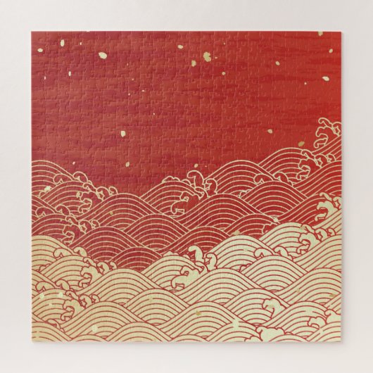 Puzzle Motif de texture papier d'onde dorée (Vertical)