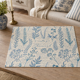 Puzzle Motif de toile française de fleur sauvage bleue vi