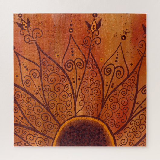 Puzzle Motif de tournesol Abstrait (Vertical)